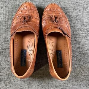 Georgio Brutini Men's LeGlove Brown Leather Tassel Loafer Shoes Size 9 1/2 M